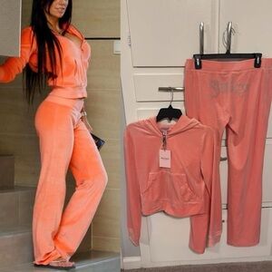 Juicy Couture Track Suit Peach Velour Track Suit